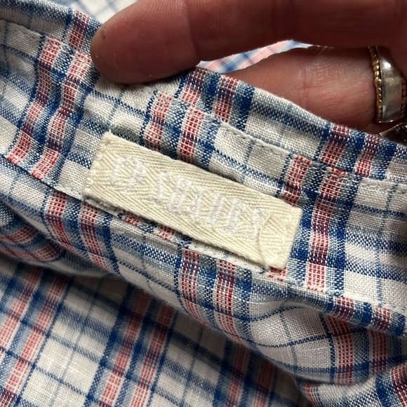 CP Shades Red White Blue Plaid Linen Long Sleeve Button Down Shirt Size Small - Picture 9 of 12
